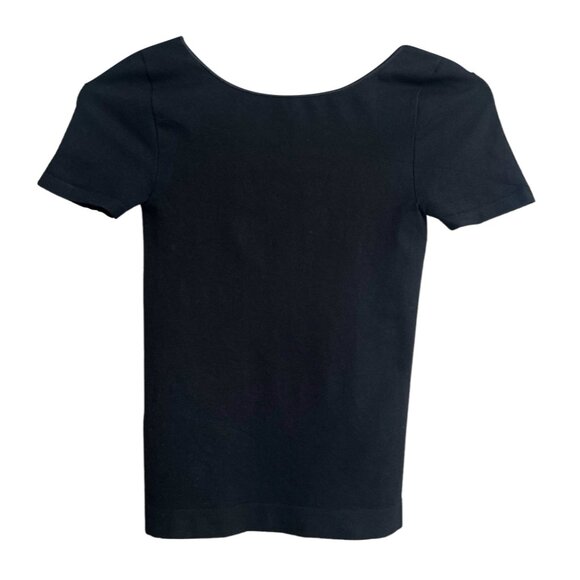 CUYANA Stretch Scoop Neck Tee in Black, Size XS - Picture 3 of 6